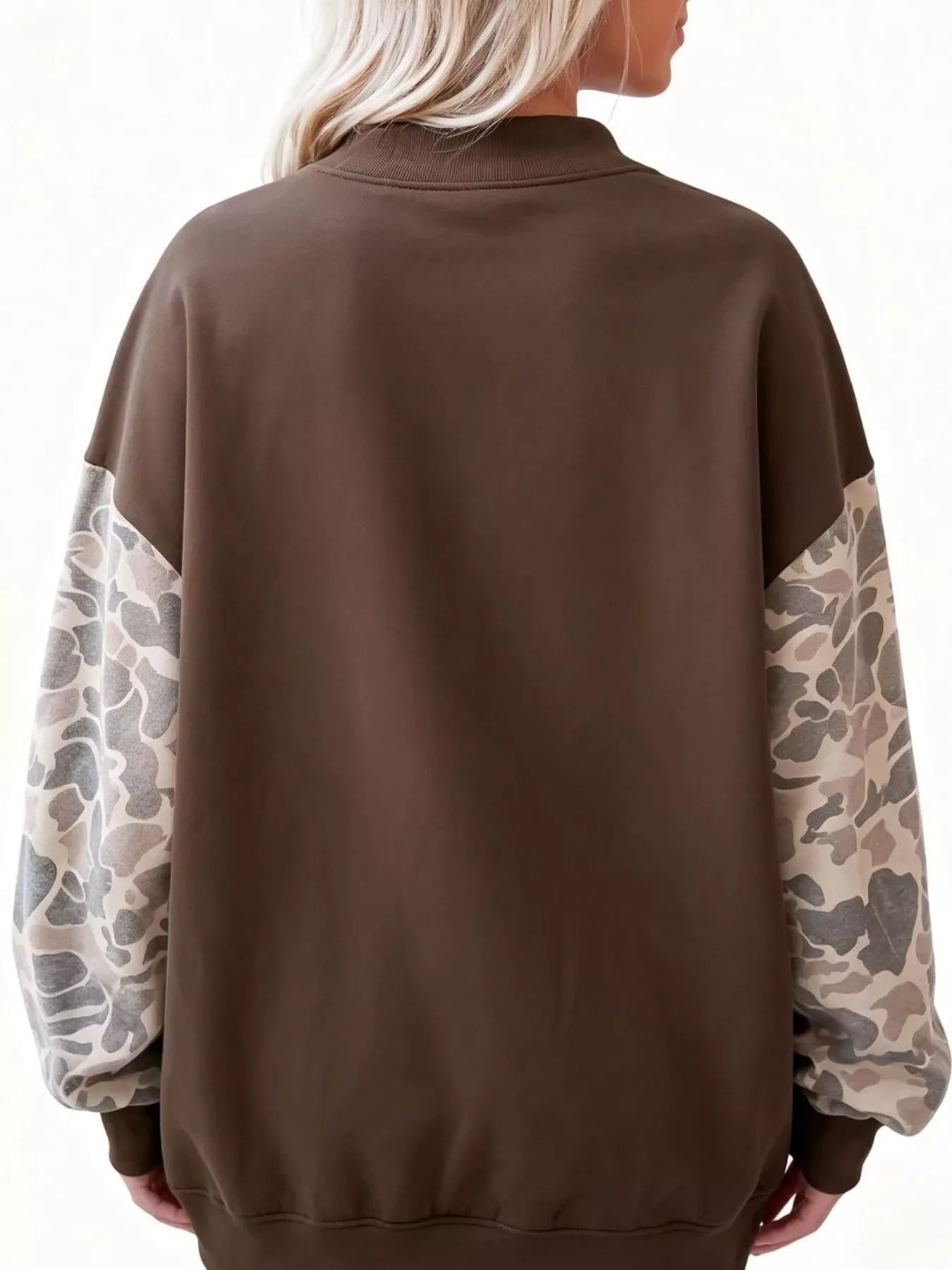 Trendsi Camouflage Long Sleeve Sweatshirt -