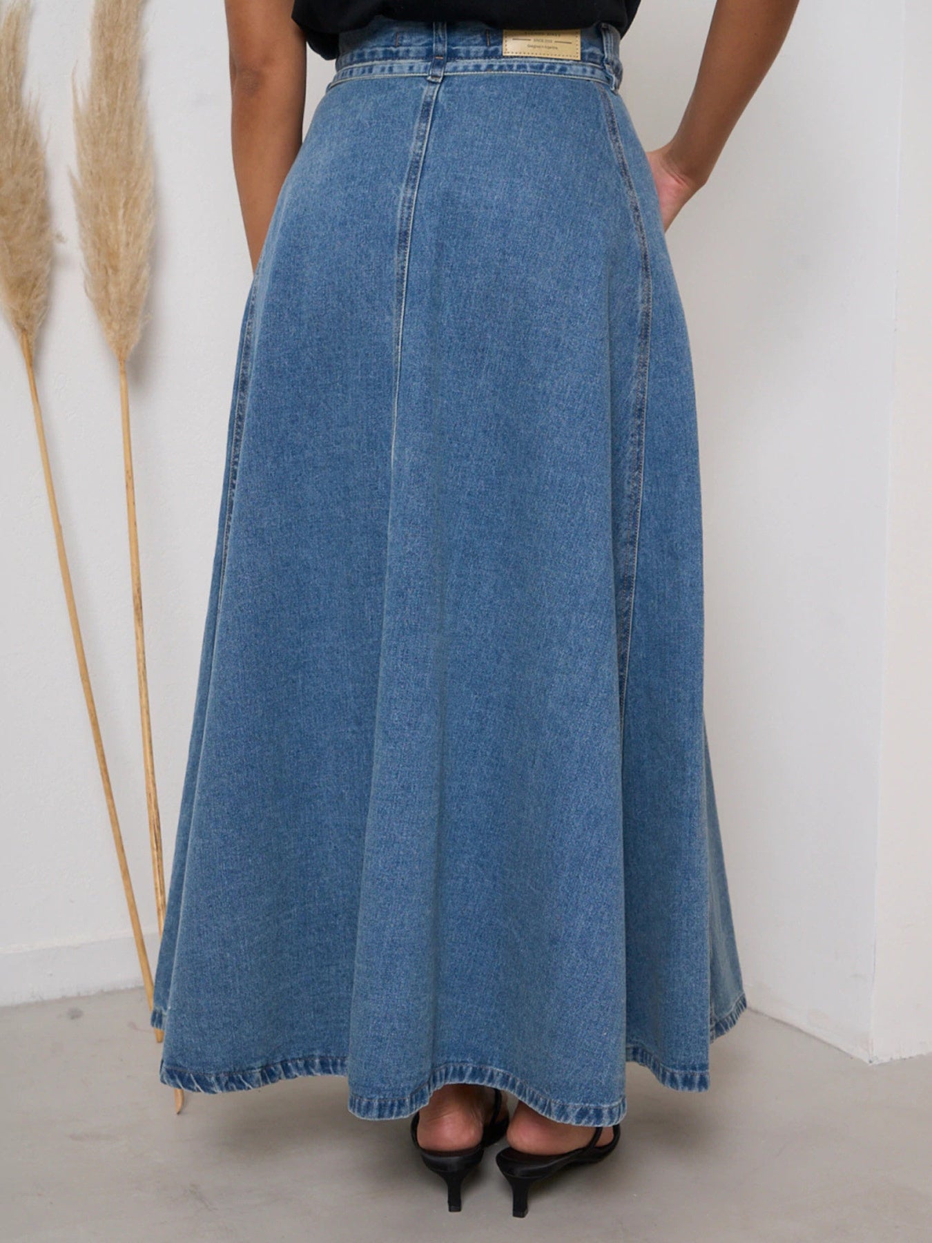 Trendsi High-Waisted Denim Skirt -