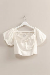 Trendsi HYFVE Puff Sleeve Sweetheart Neck Top -