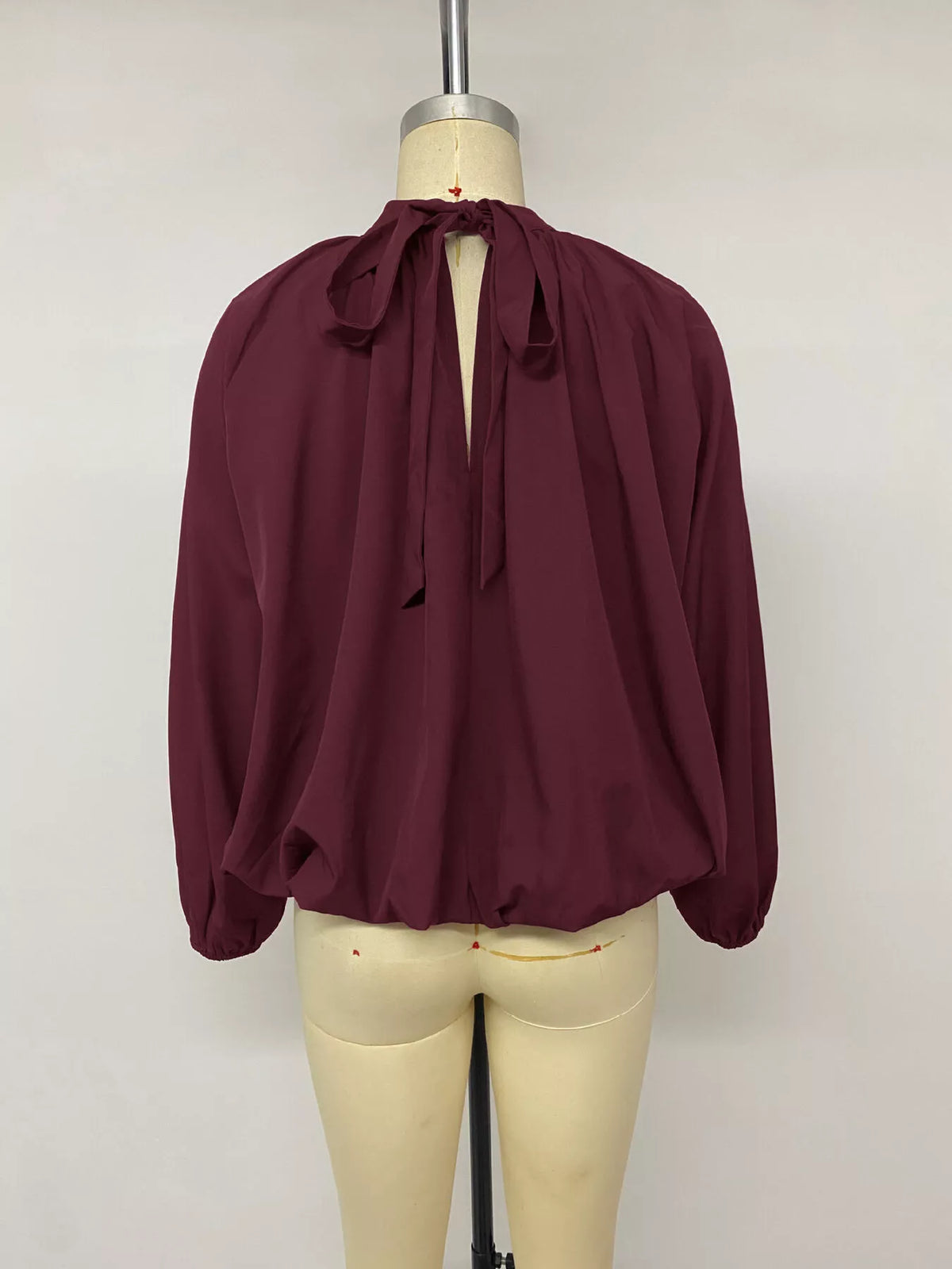 Trendsi Tie Back Balloon Sleeve Blouse -