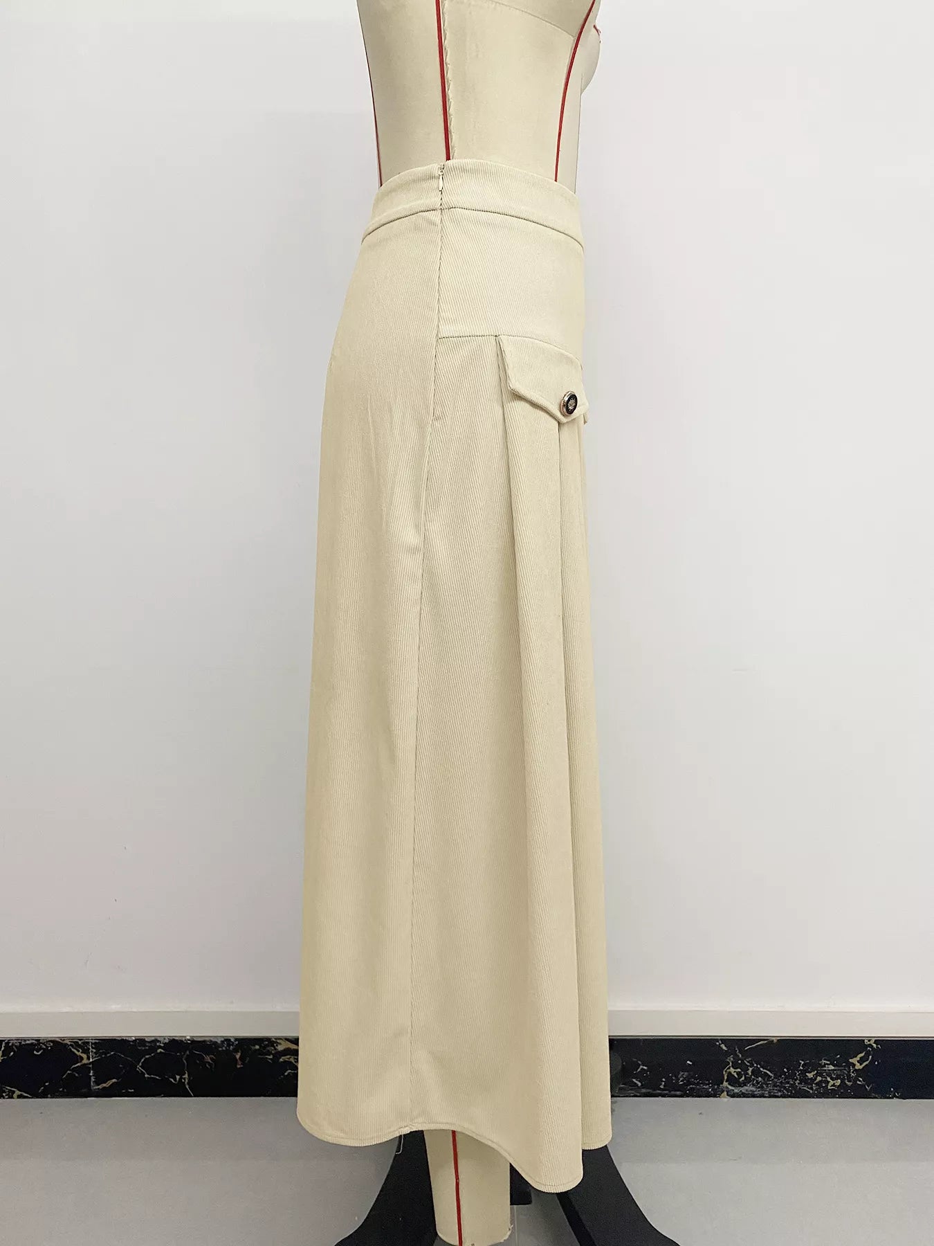 Trendsi High Waist Pleated Midi Skirt -
