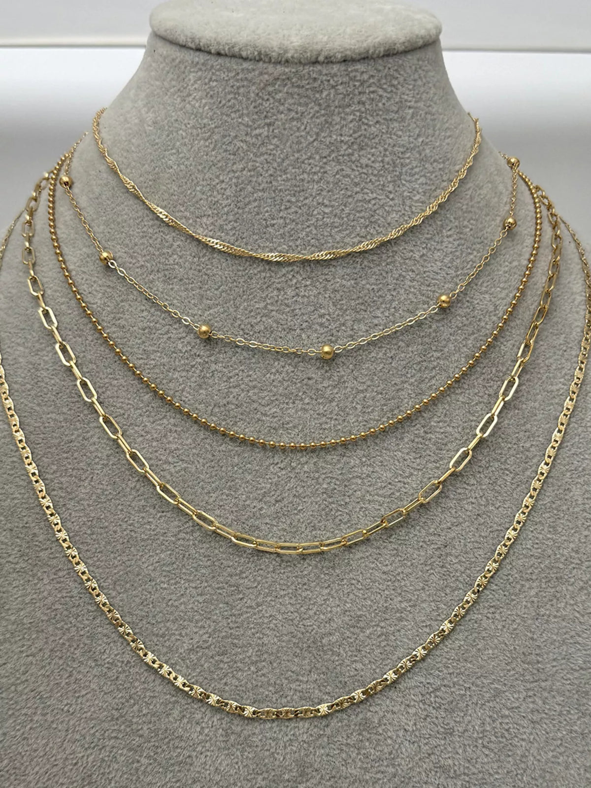 Gold five-layer necklace