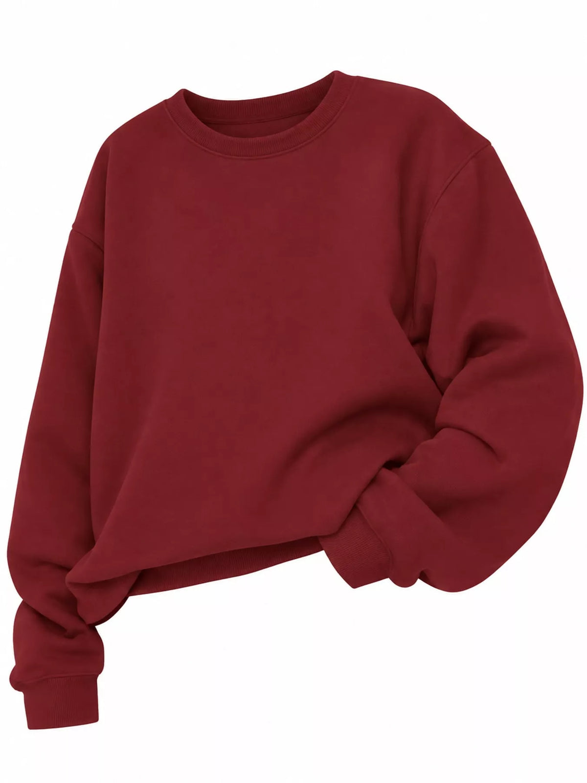 Pullover sweatshirt, burgundy flat front