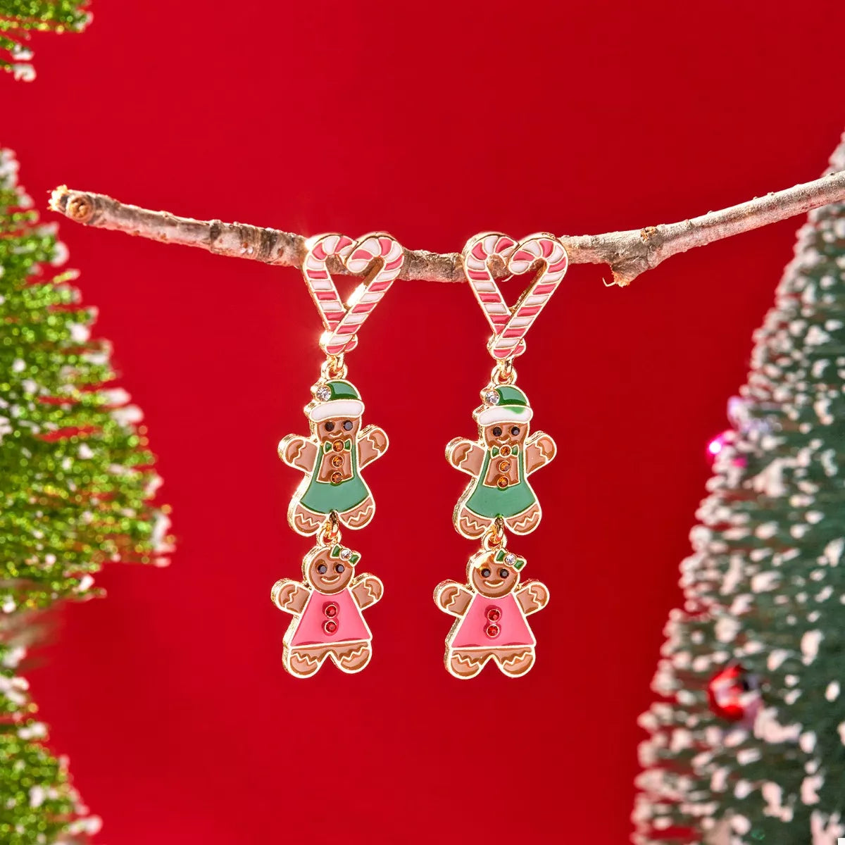 Trendsi Christmas Gingerbread Drop Earrings -