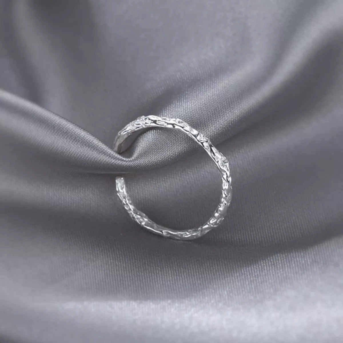 Trendsi 925 Sterling Silver Textured Open Ring -