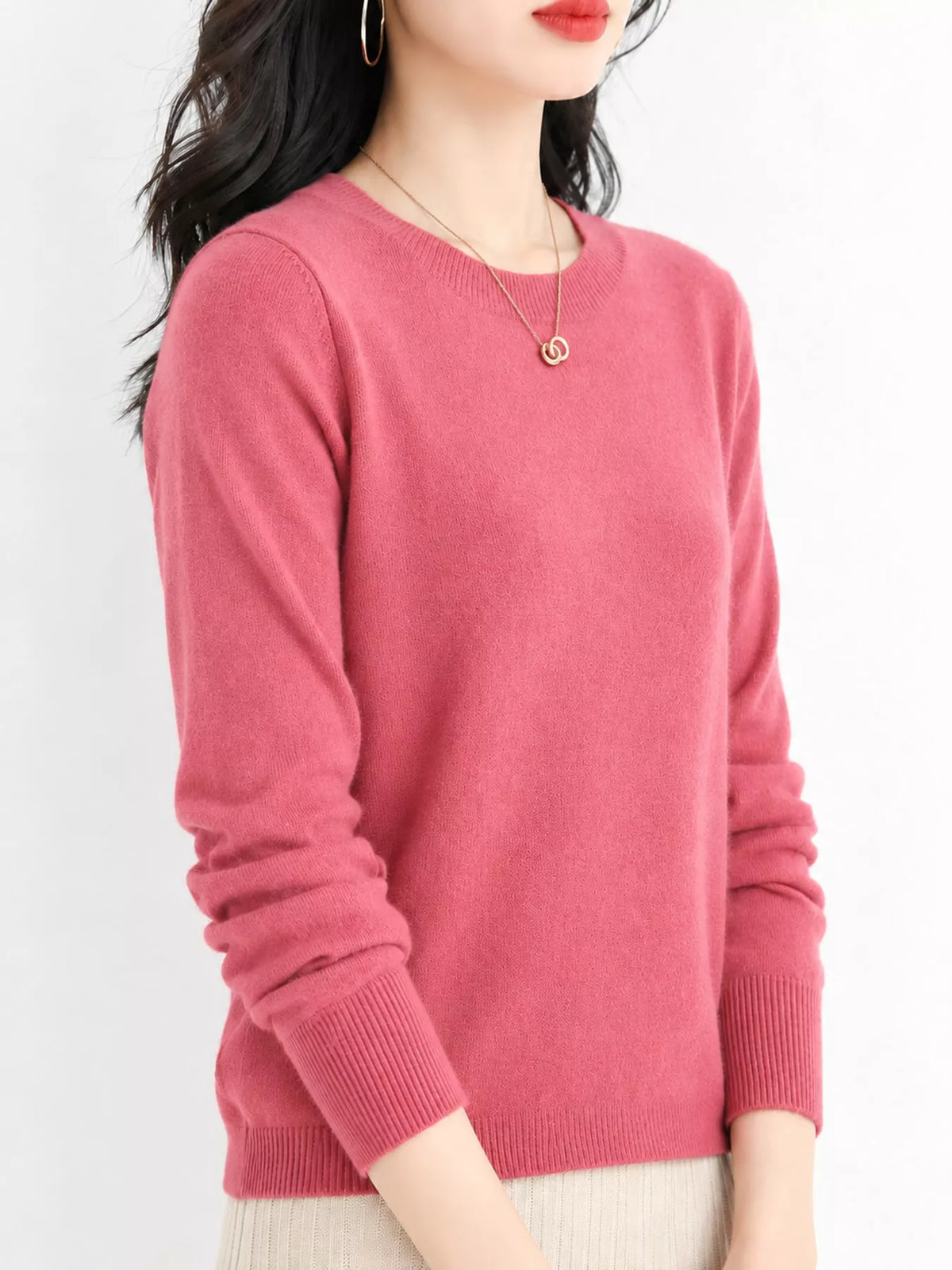 Crew Neck Long Sleeve Sweater — side view