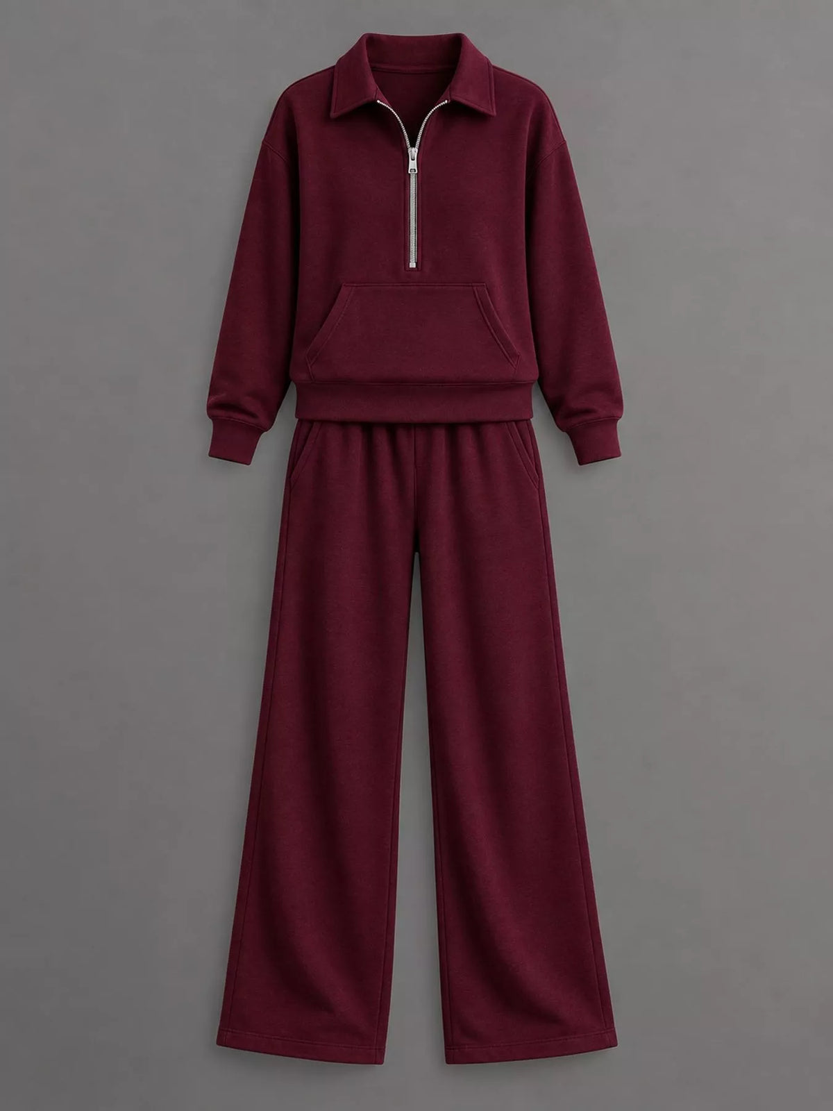 Collared long sleeve outfit set, product view