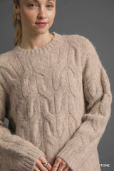 Trendsi Umgee Cable Knit Cozy Sweater -