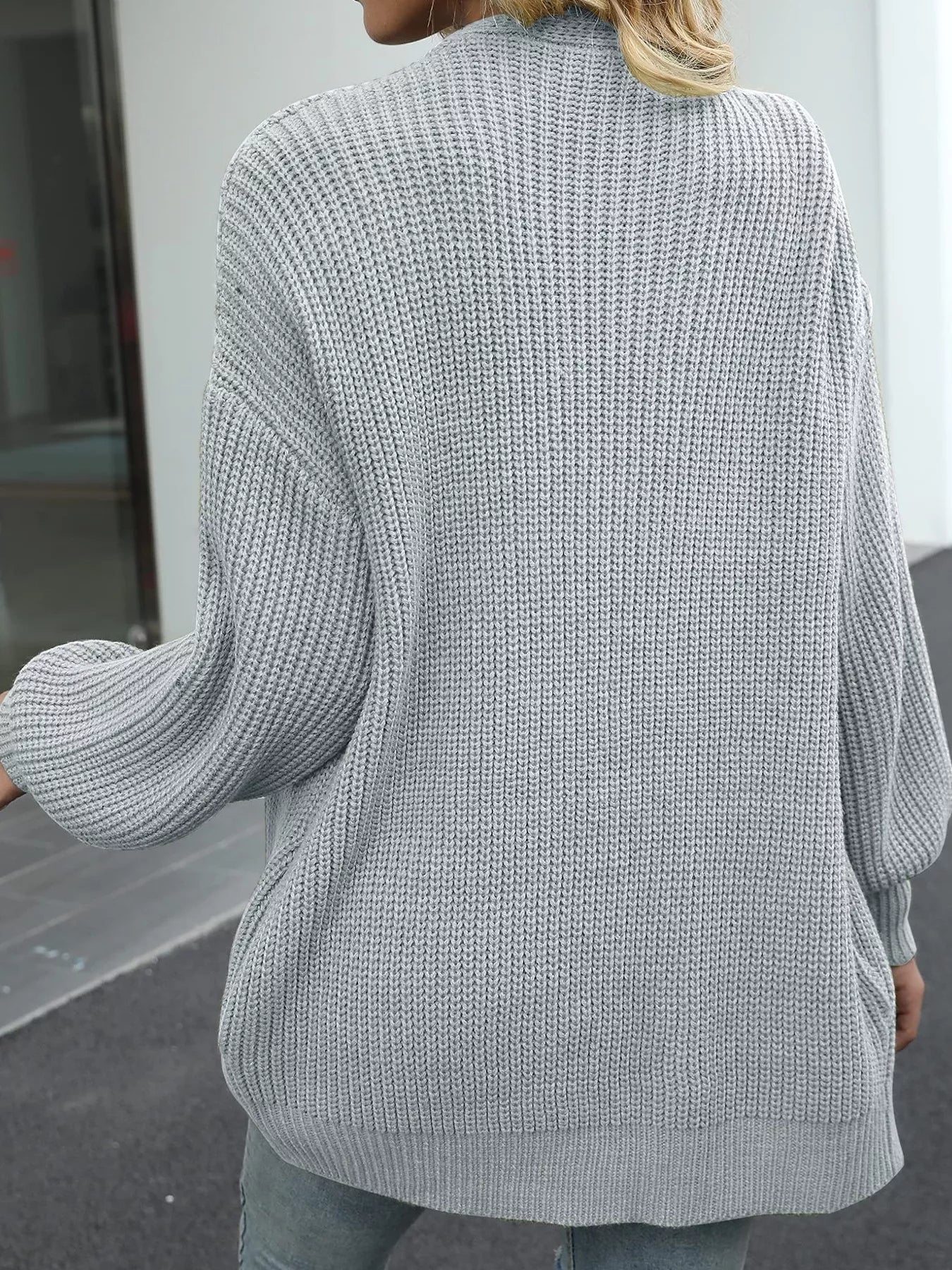 Trendsi Chunky Knit Open Front Cardigan -