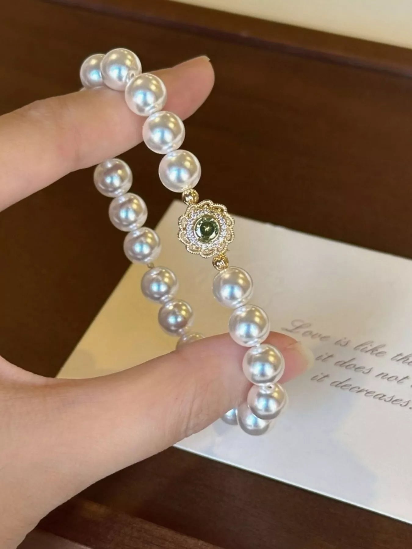 Trendsi Pearl Flower Bracelet -
