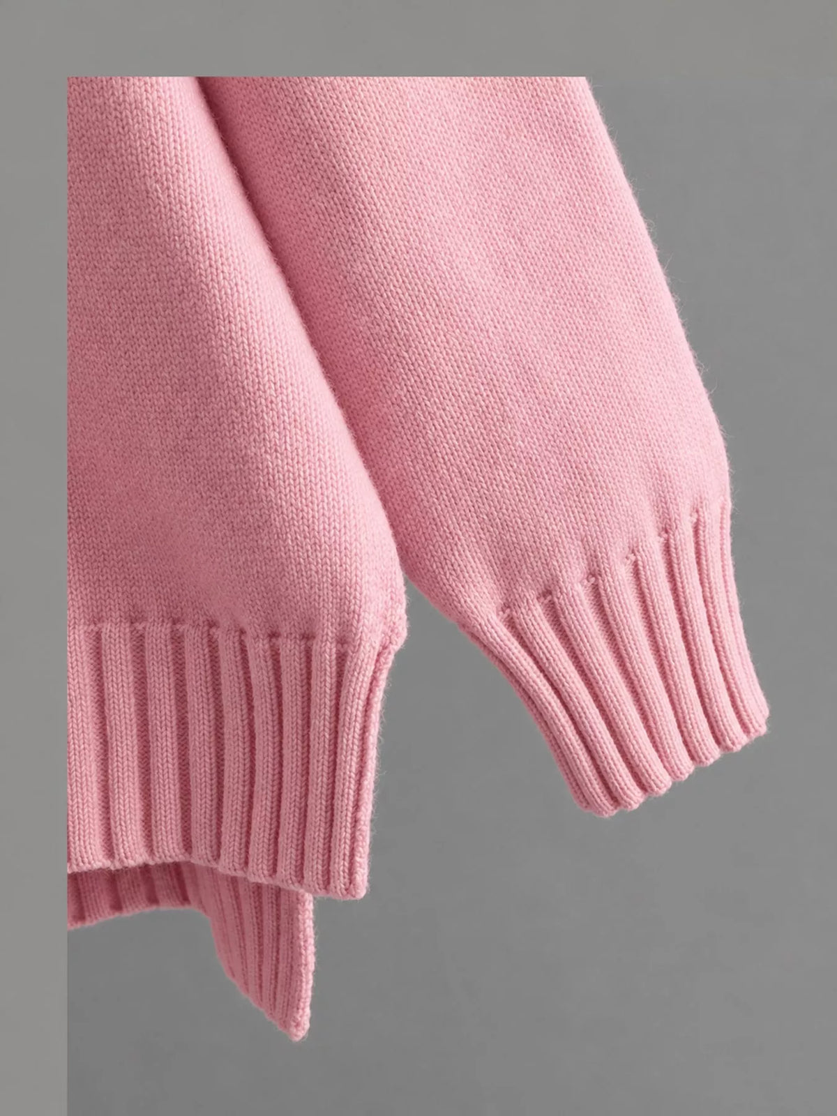 Mock Neck Sweater and Wide-Leg Pants Knit Set — construction details