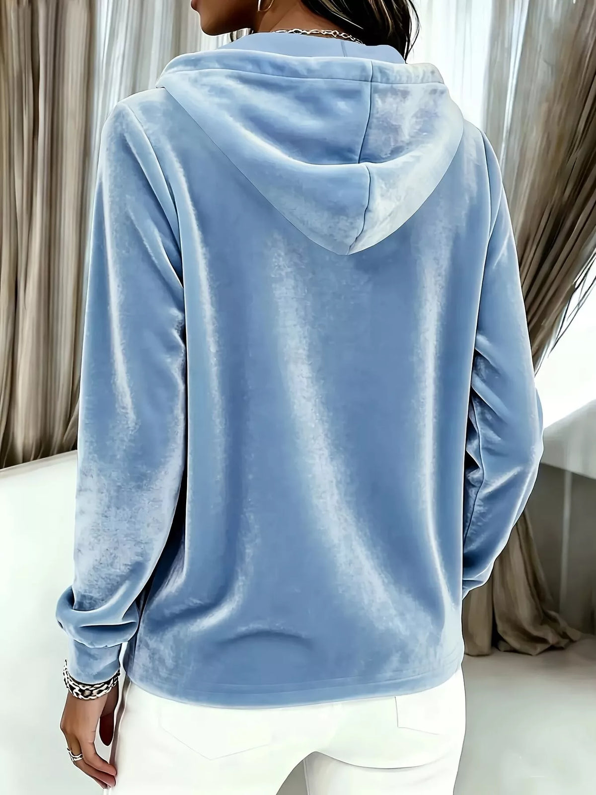 Trendsi Full Size Drawstring Button Detail Hoodie Plus Size -