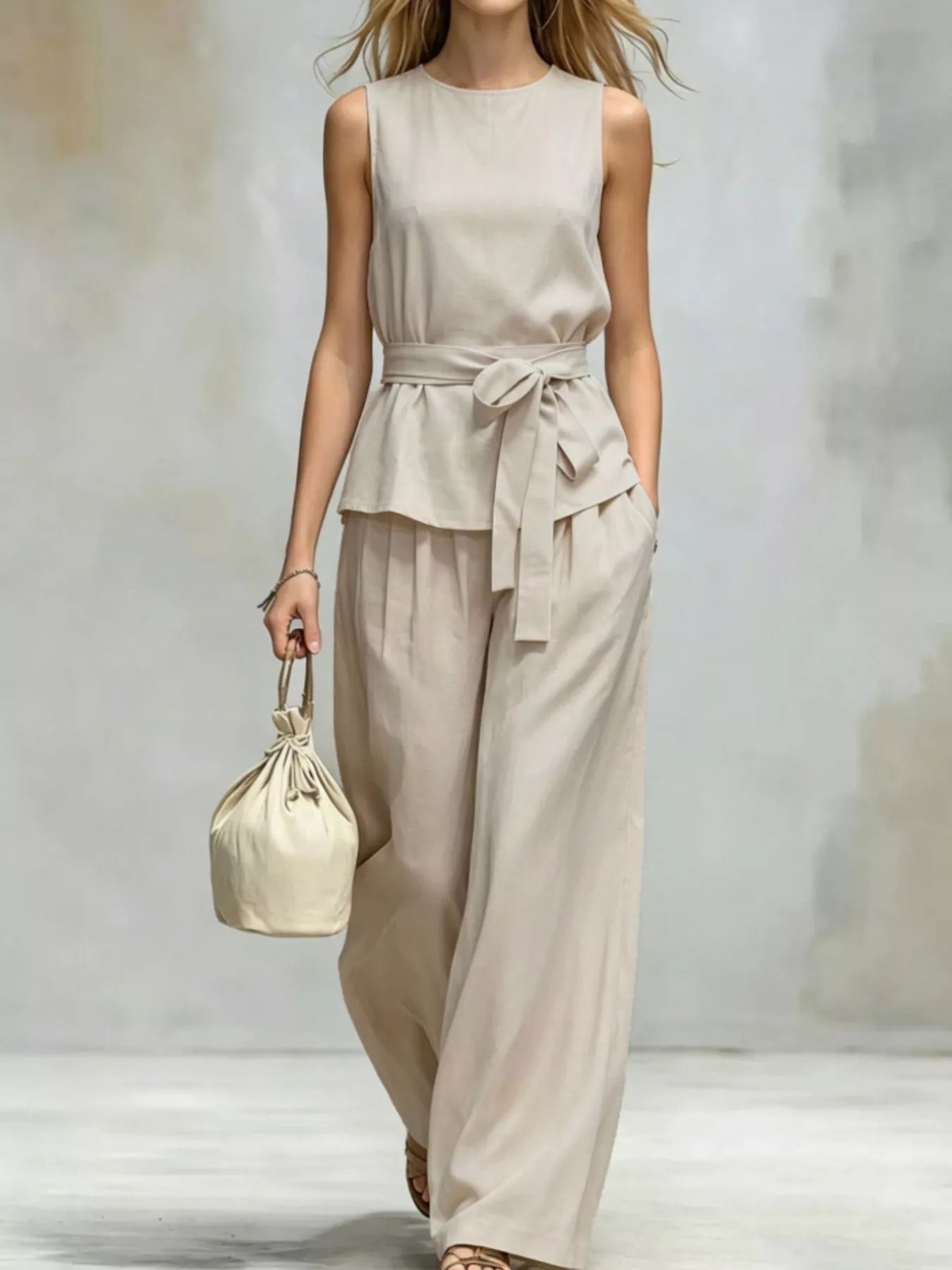 Trendsi Sleeveless Top and Wide-Leg Pants Set -
