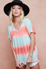 Trendsi BiBi Tiedye Printed Hacci Knit Top -