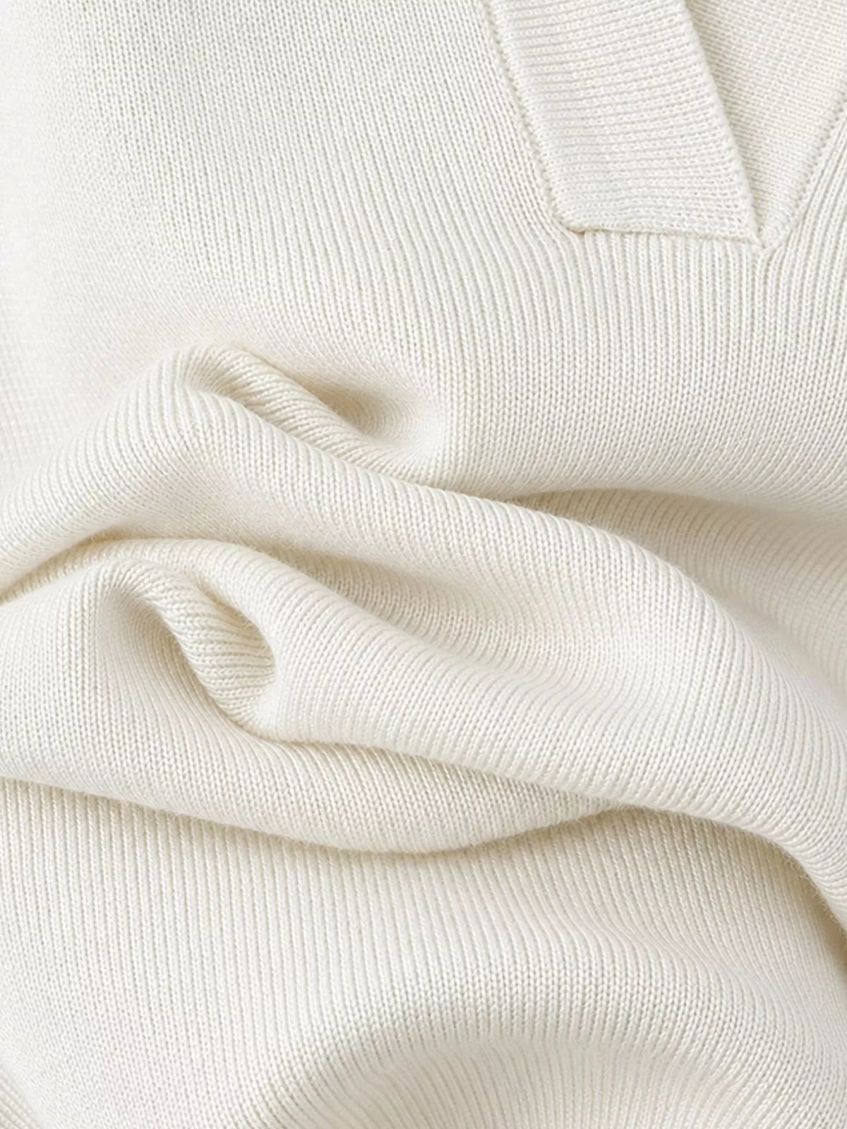 Collared Long Sleeve Knit Top and Wide-Leg Pants Sweater Set — construction details