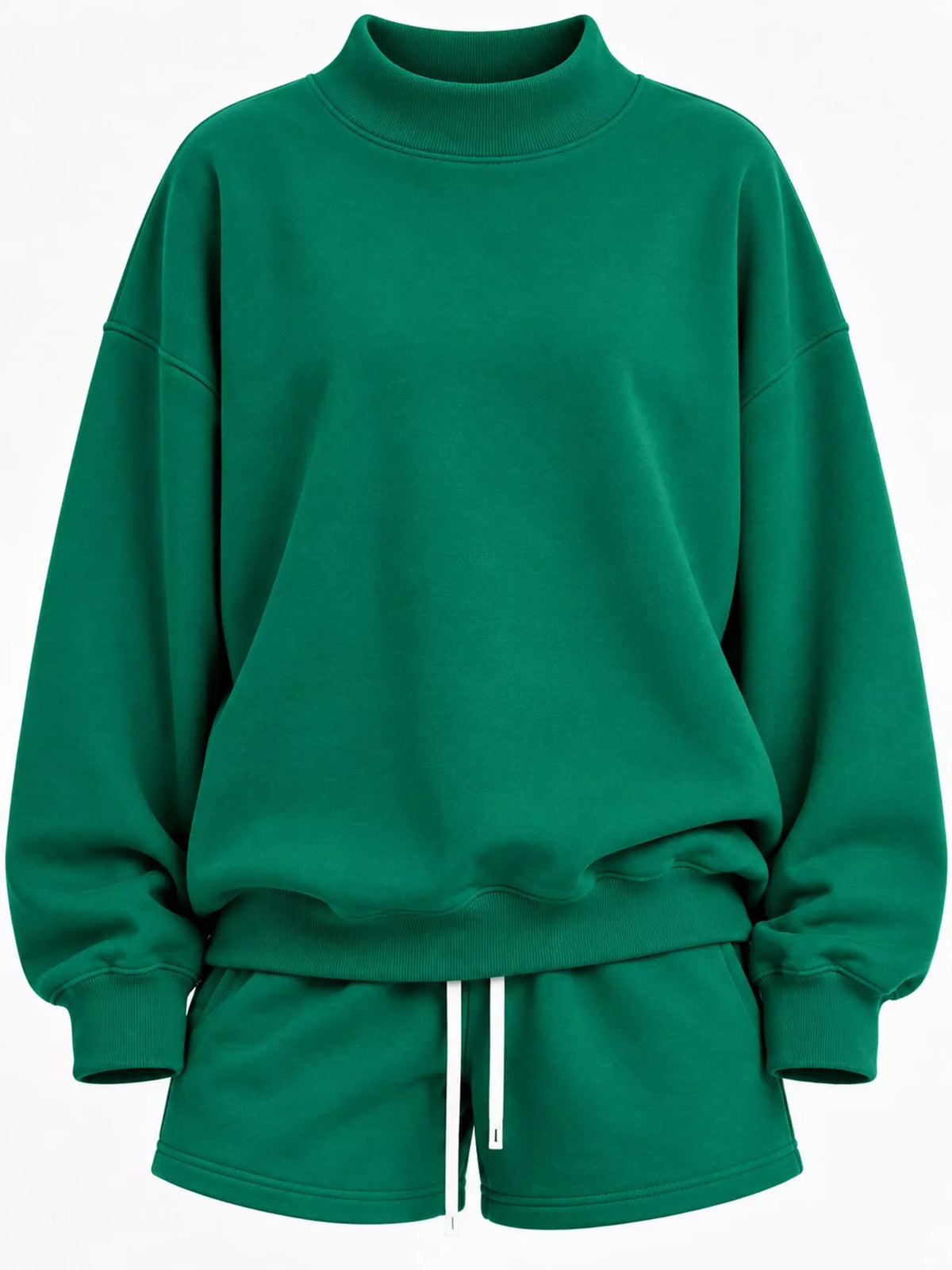 Green oversized dropped shoulder sweatshirt, product styling view