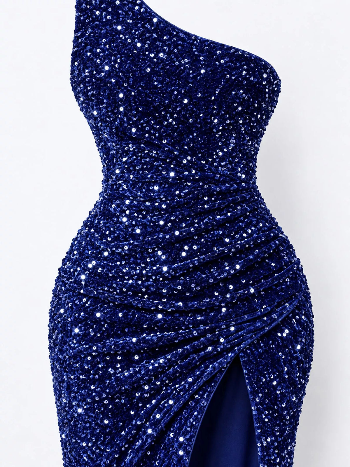 Sequin maxi dress, blue sequin detail