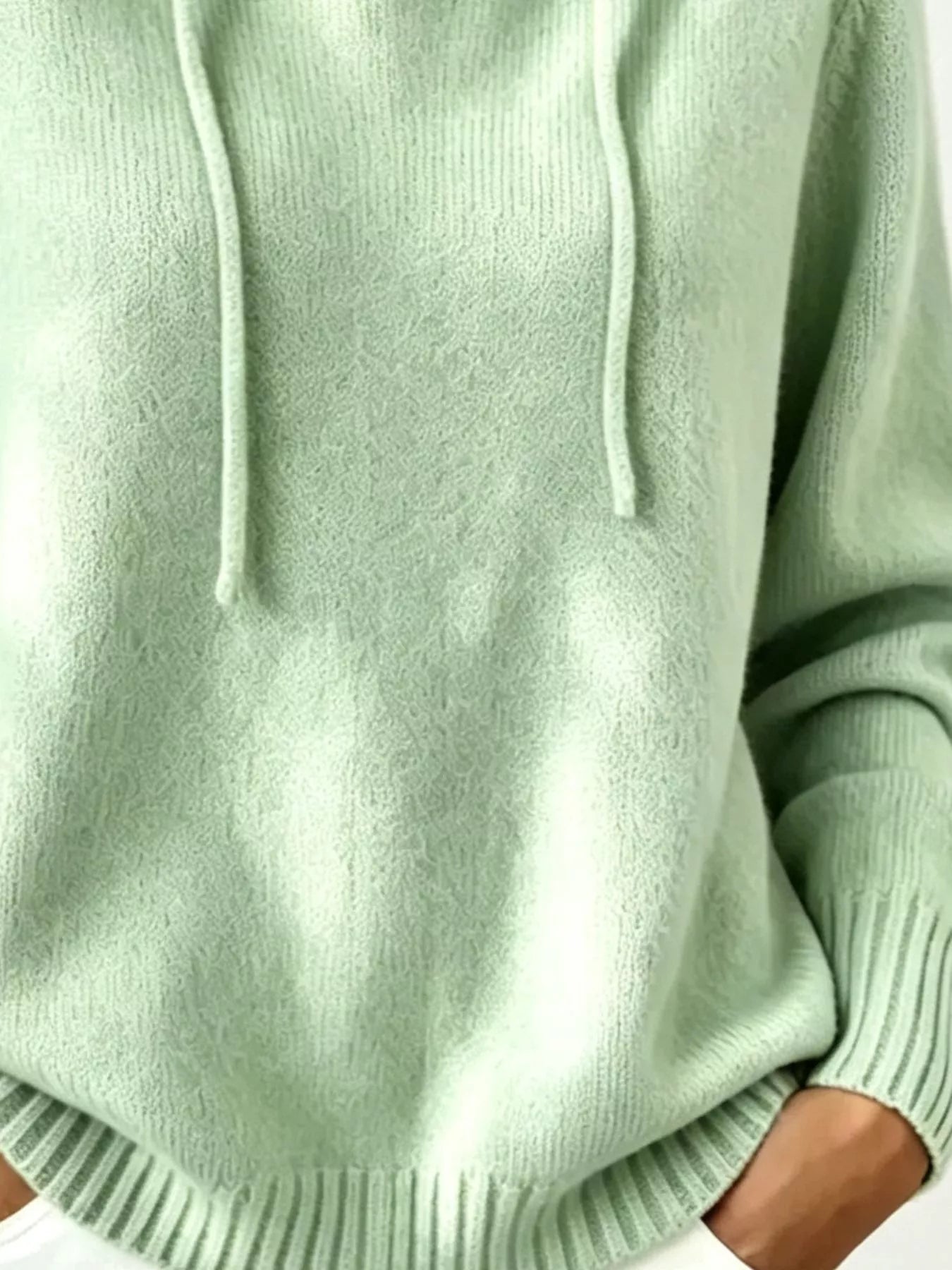 Trendsi Cozy Ribbed Long‑Sleeve Hooded Sweater -
