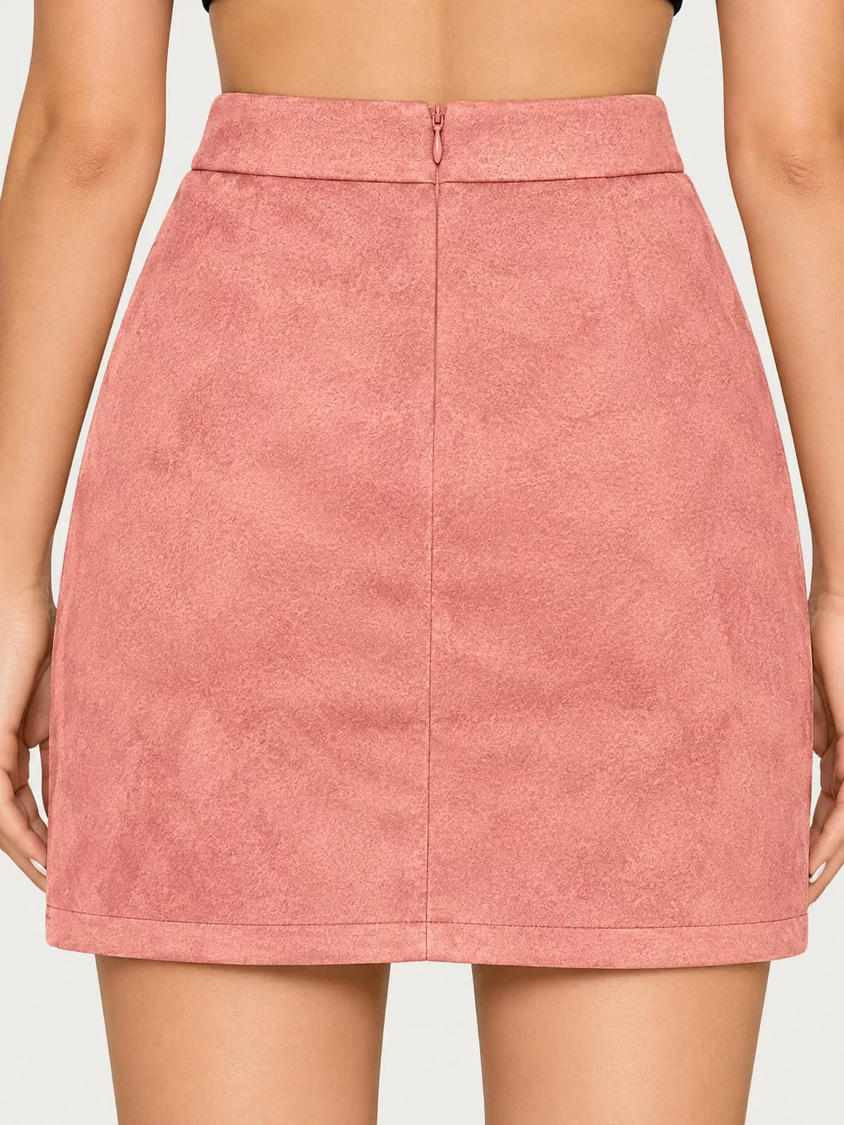 Zip-up mini skirt, pink back