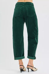 Trendsi RISEN High Rise Crop Barrel Cordurory Pants -