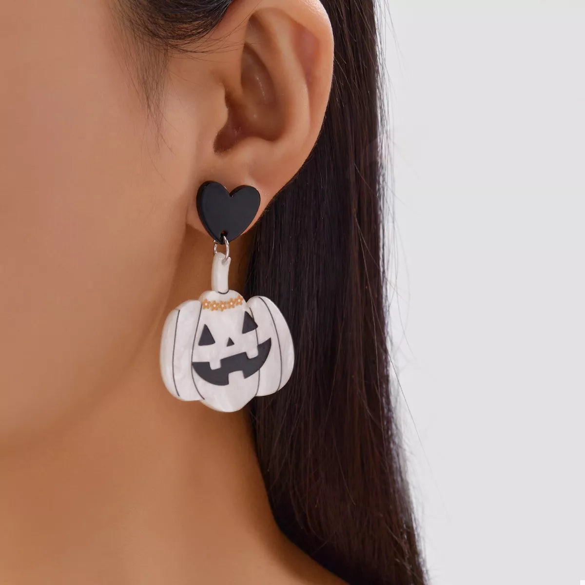 Trendsi Halloween Pumpkin Heart Drop Earrings -