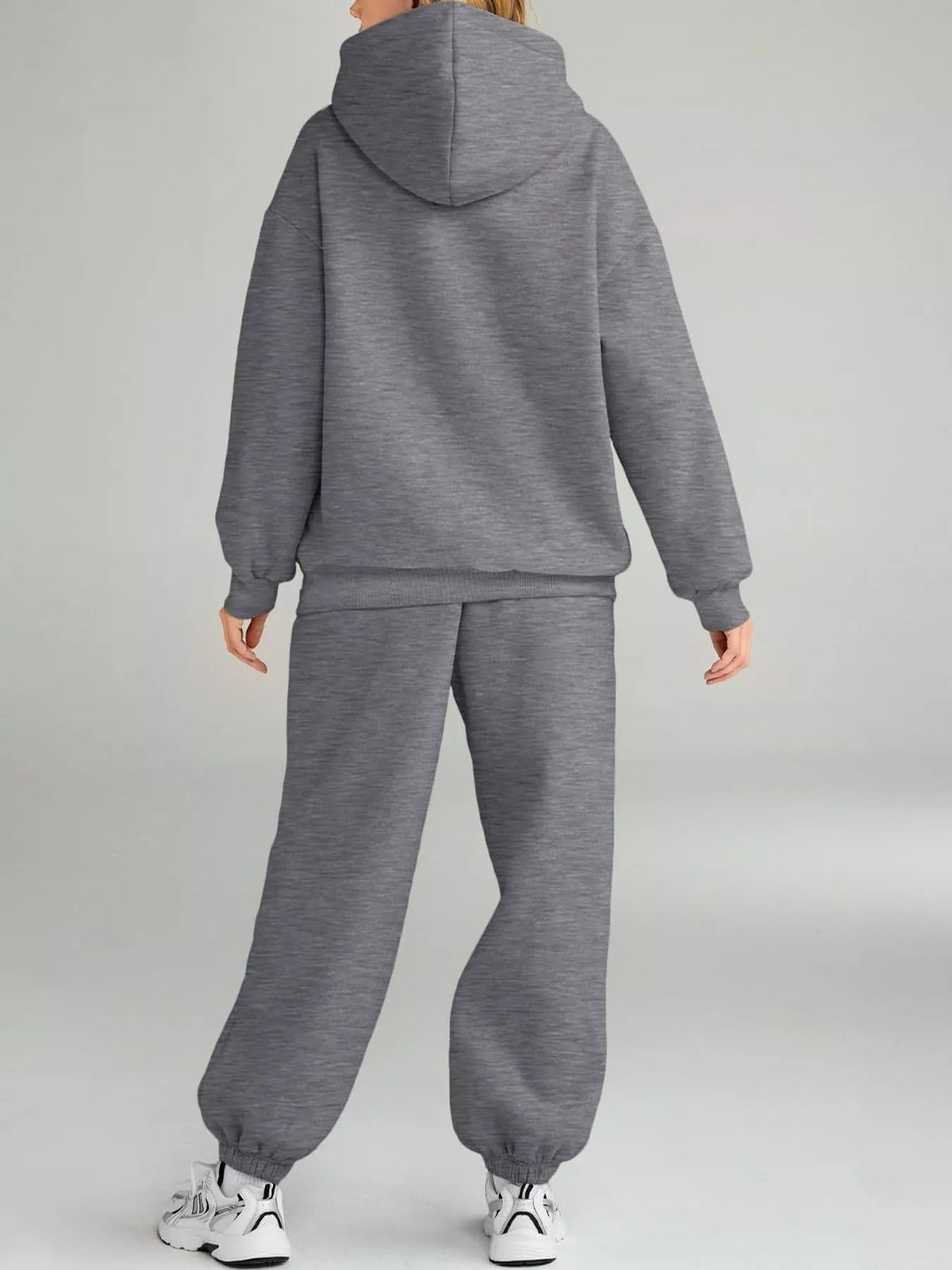 Kangaroo Pocket Hoodie and Joggers Set — back view