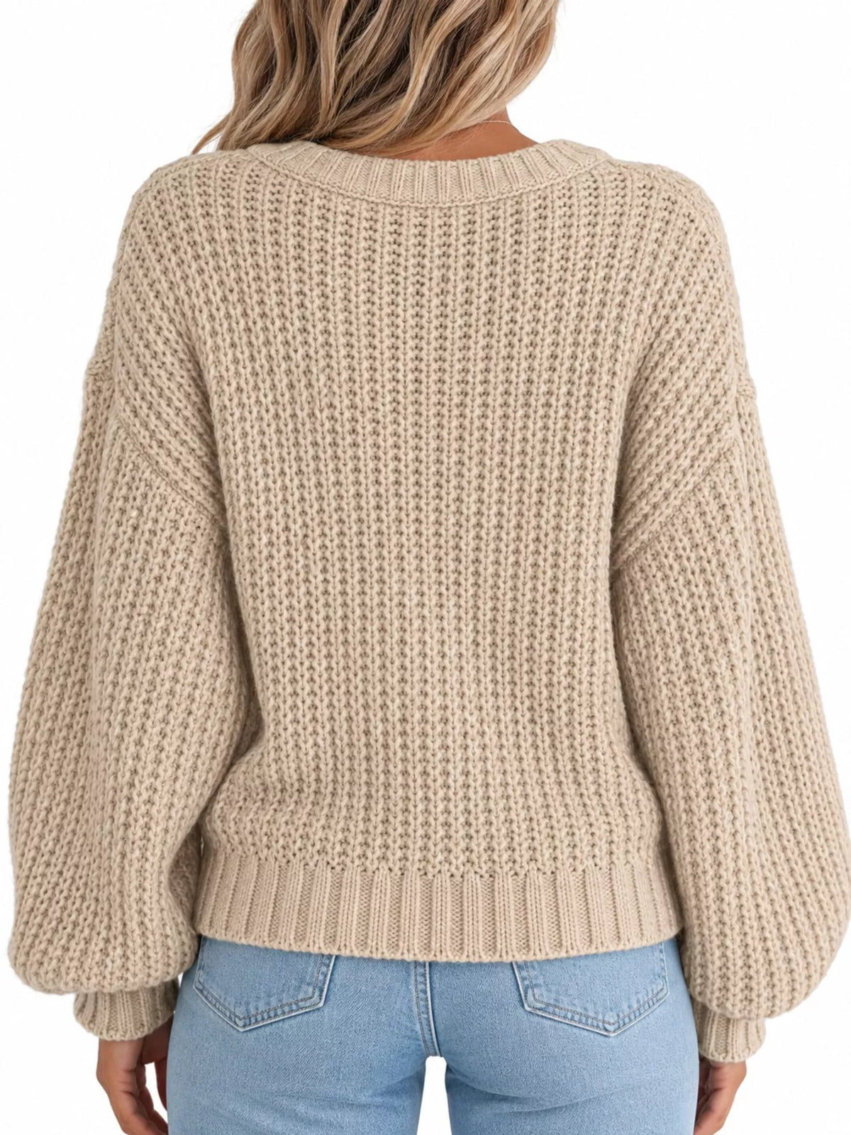 Button cardigan, beige back