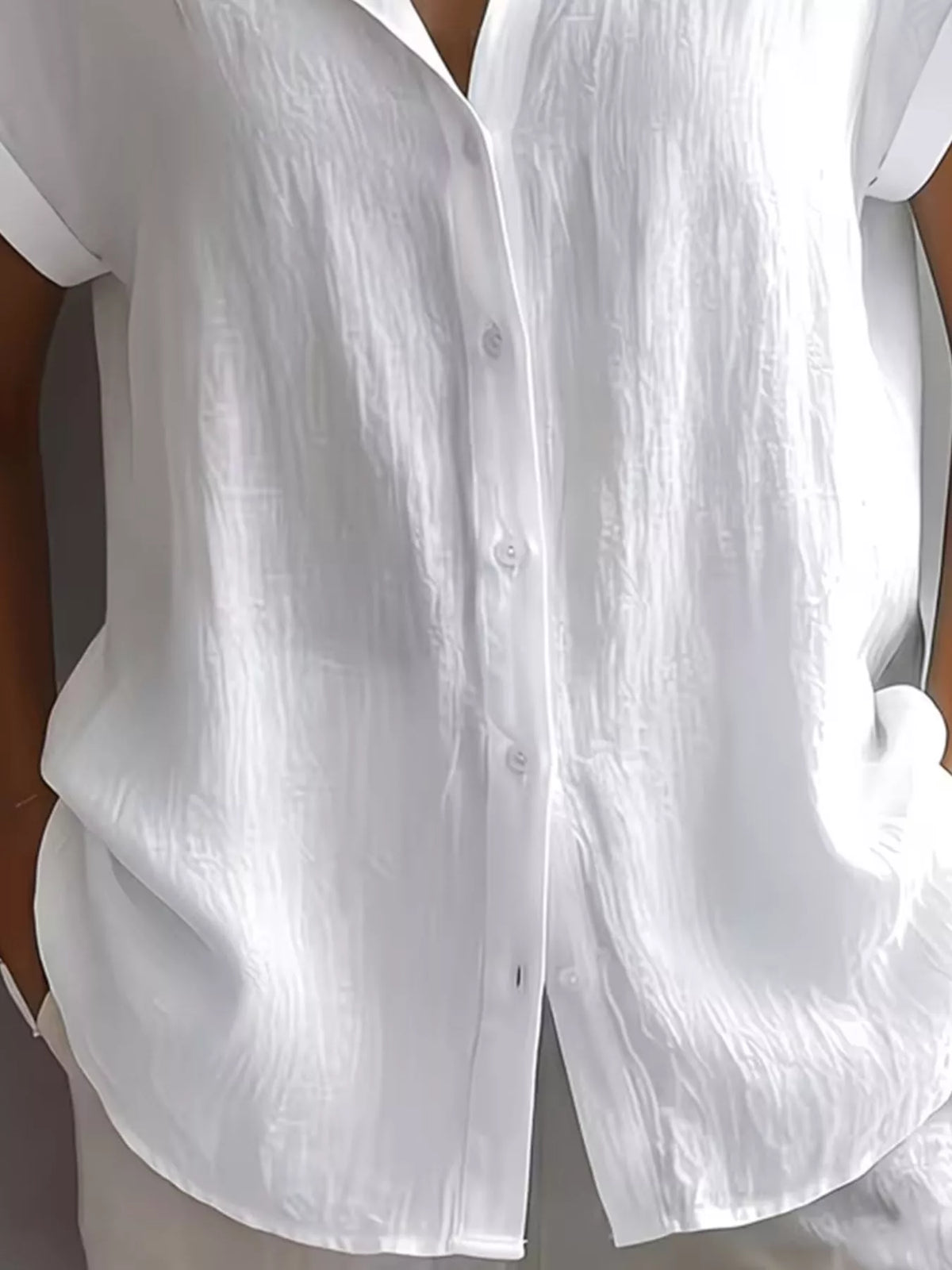 Trendsi Button-Down Short Sleeve Shirt -
