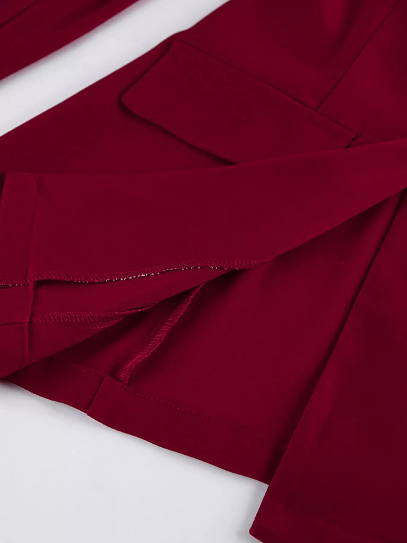 Trendsi Lapel Collar Blazer and Wide-Leg Pants Set -