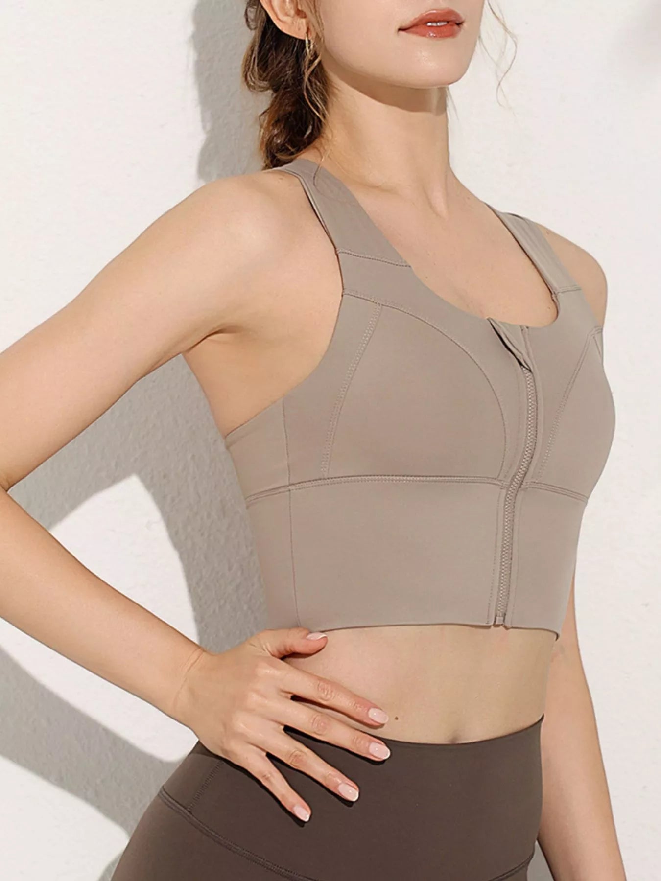 Trendsi Full Size Front-Zip Active Tank Plus Size -