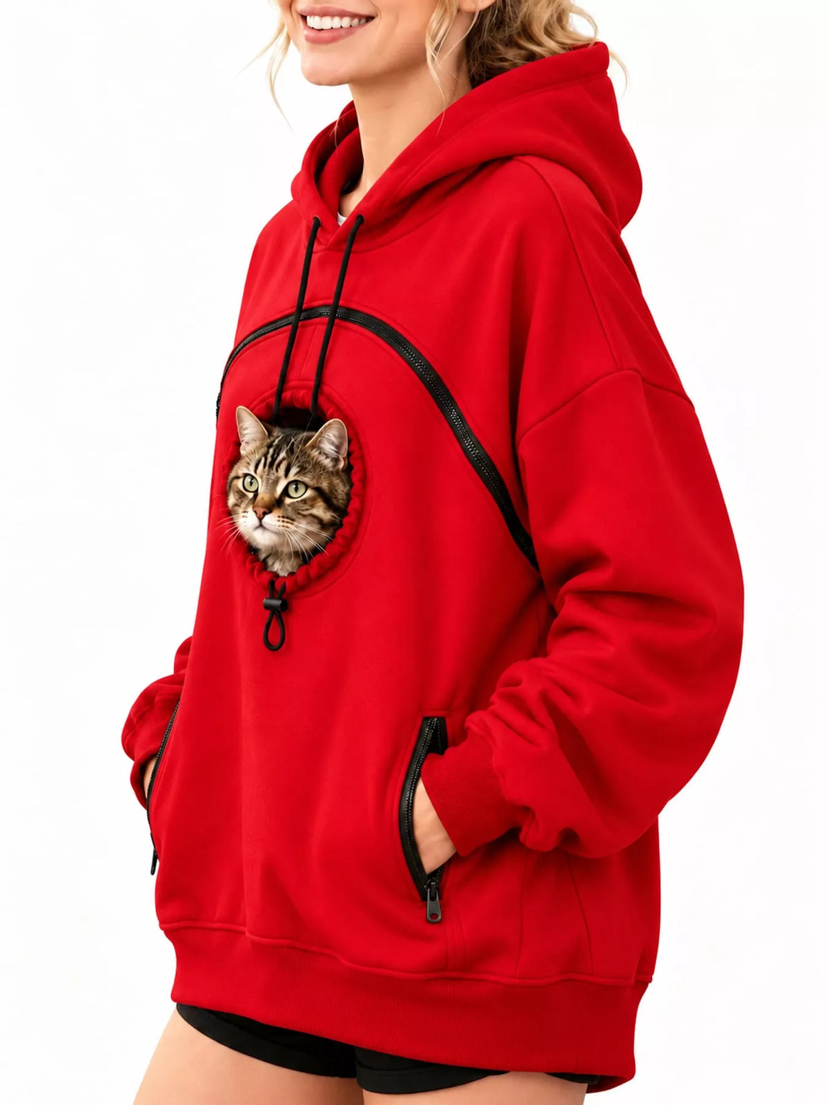 Red kangaroo pet pouch hoodie