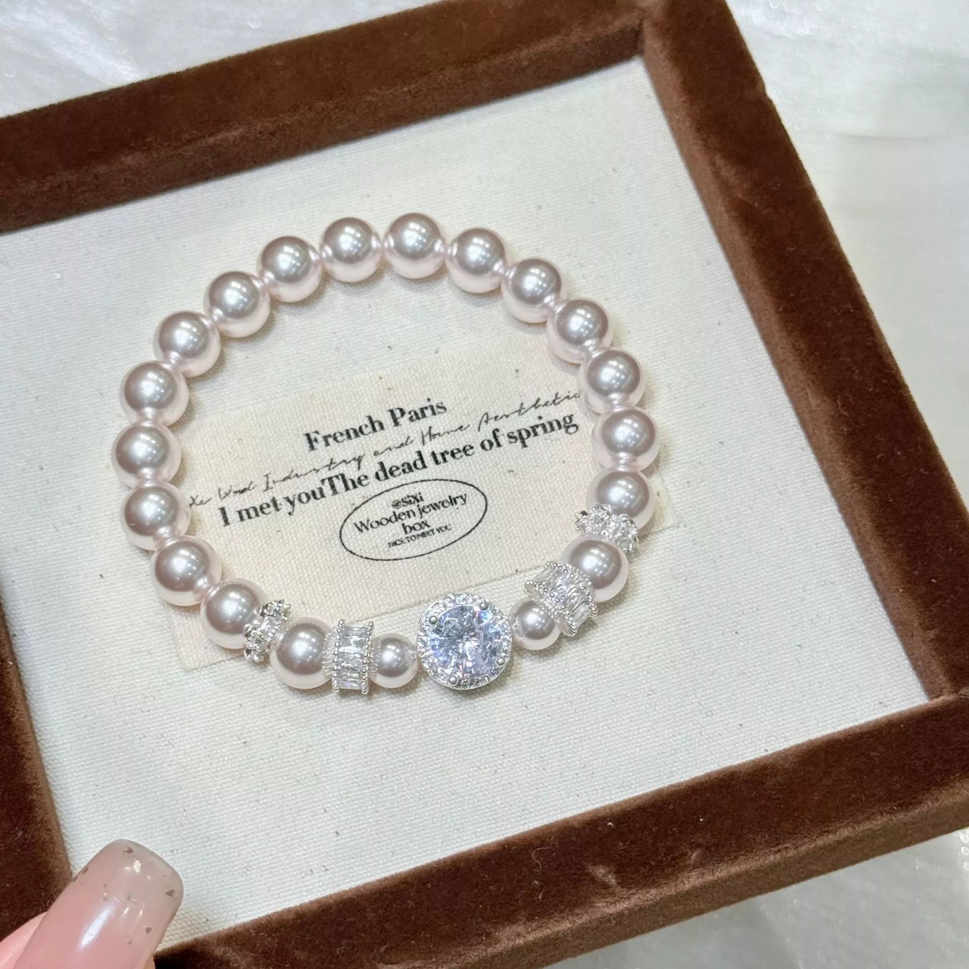 Trendsi Pearl Zircon Bracelet -