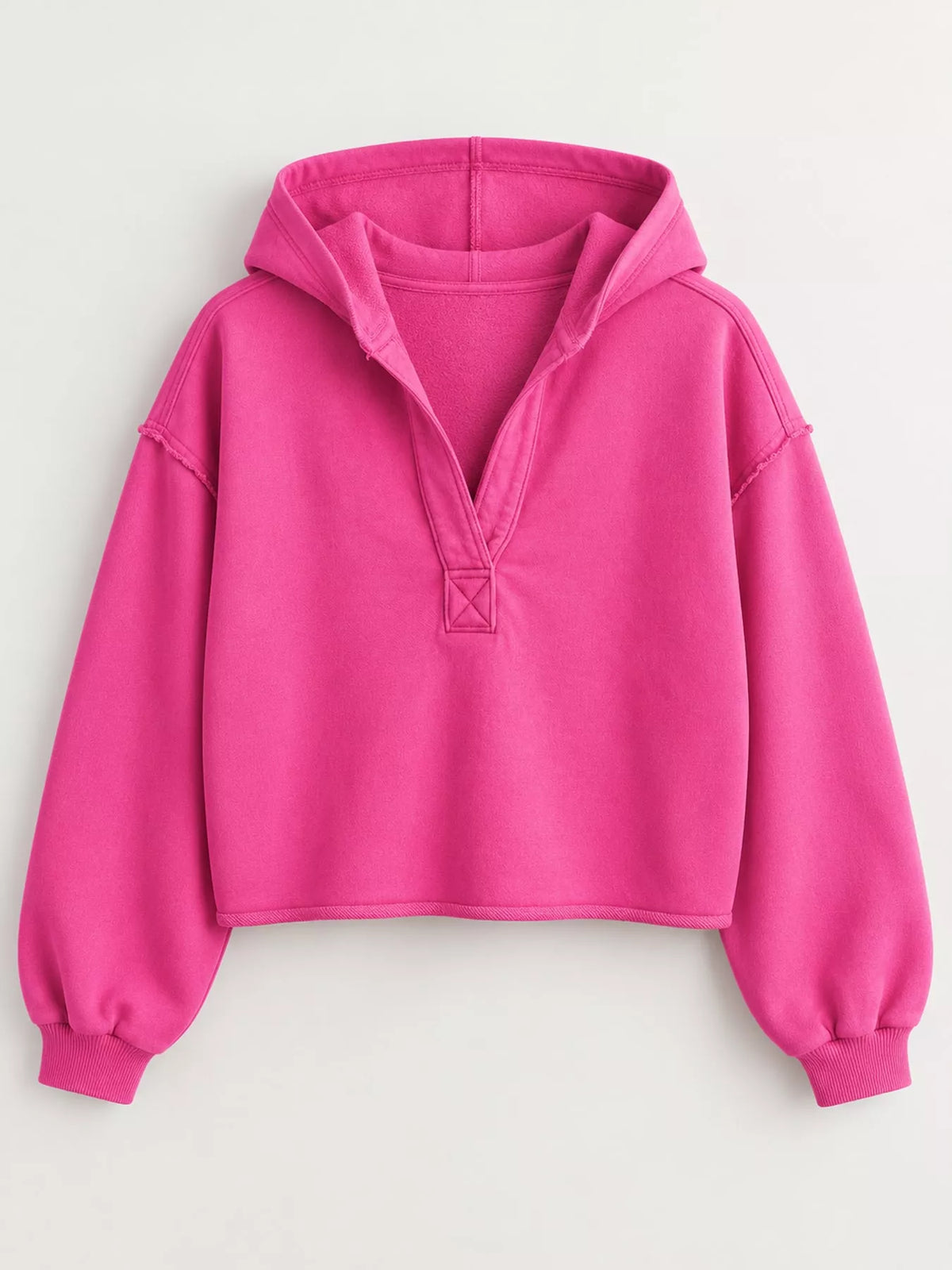 Cropped hoodie, pink flat lay