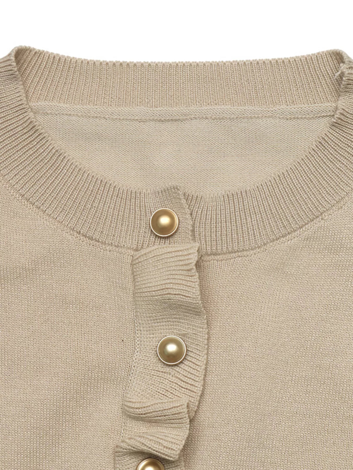 Trendsi Ruffle Hem Button-Up Cardigan -