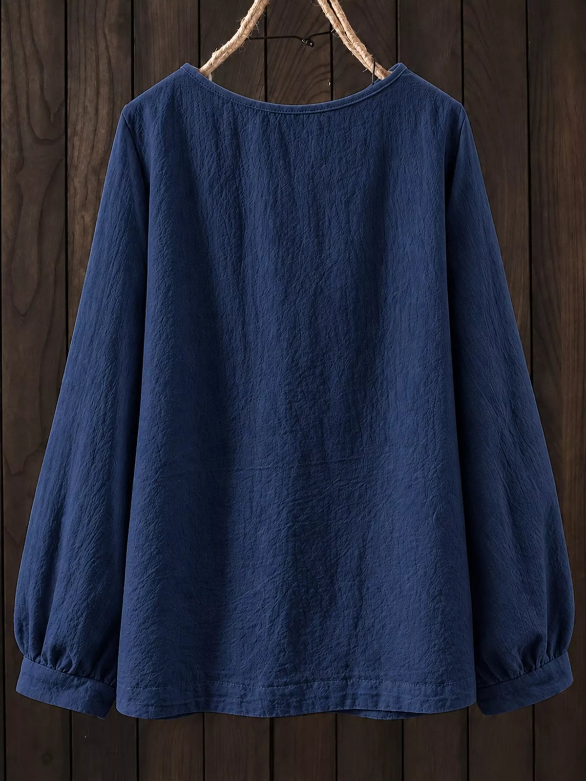 Loose Fit Long Sleeve Blouse — garment back