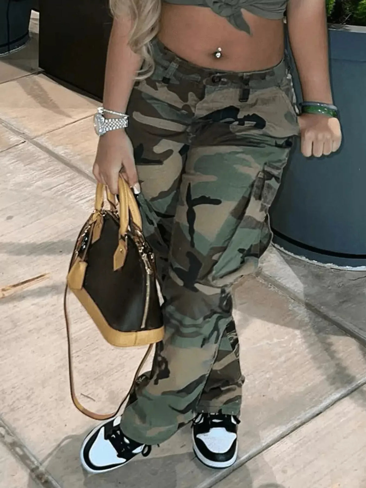 Camouflage Cargo Pants — front view