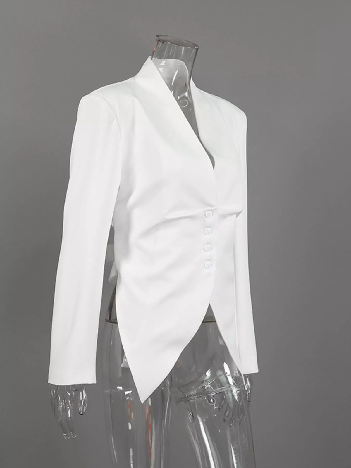 Trendsi Slim-Fit Asymmetric Hem Blazer -