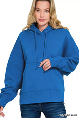 Trendsi Zenana Oversized Fleece Kangaroo Pocket Hoodie -
