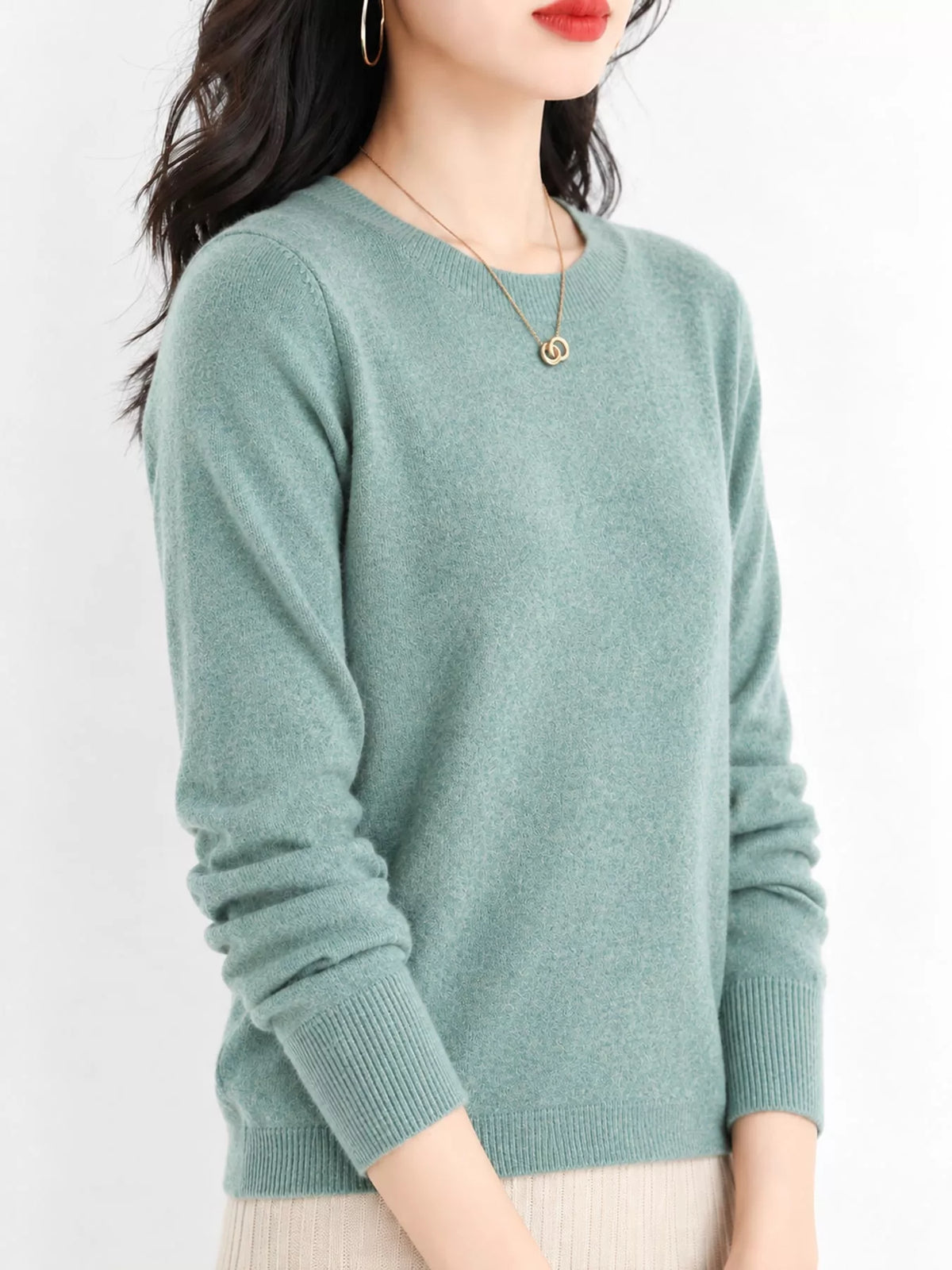 Crew Neck Long Sleeve Sweater — side view