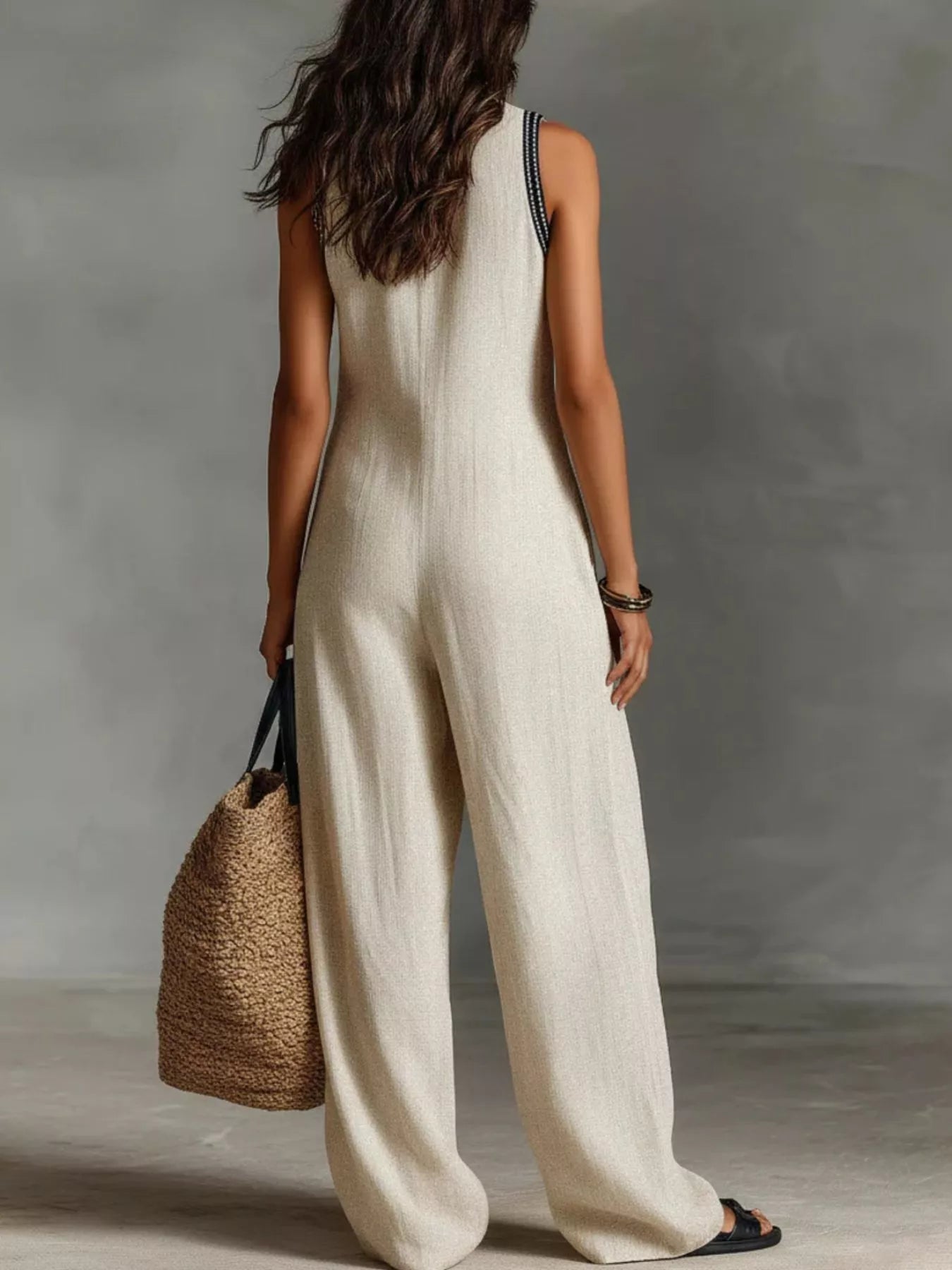 Trendsi Full Size Sleeveless Wide-Leg Jumpsuit Plus Size -