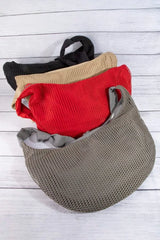 Trendsi Fame Textured Mesh Knot Shoulder Bag -