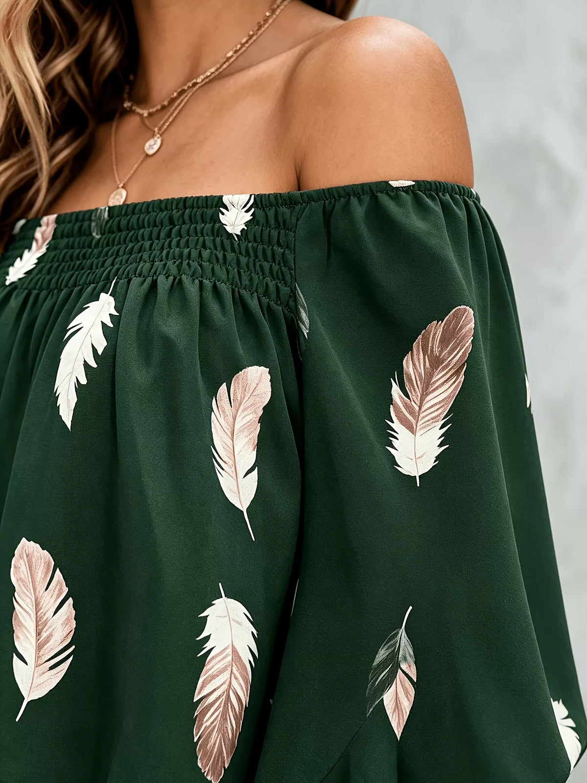Trendsi Printed Off Shoulder Blouse -