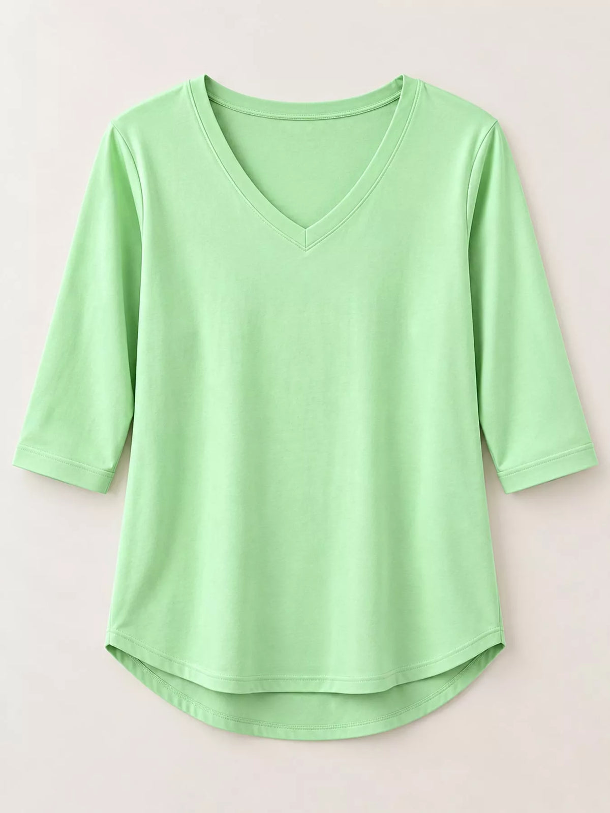 Light Green v-neck half sleeve t-shirt
