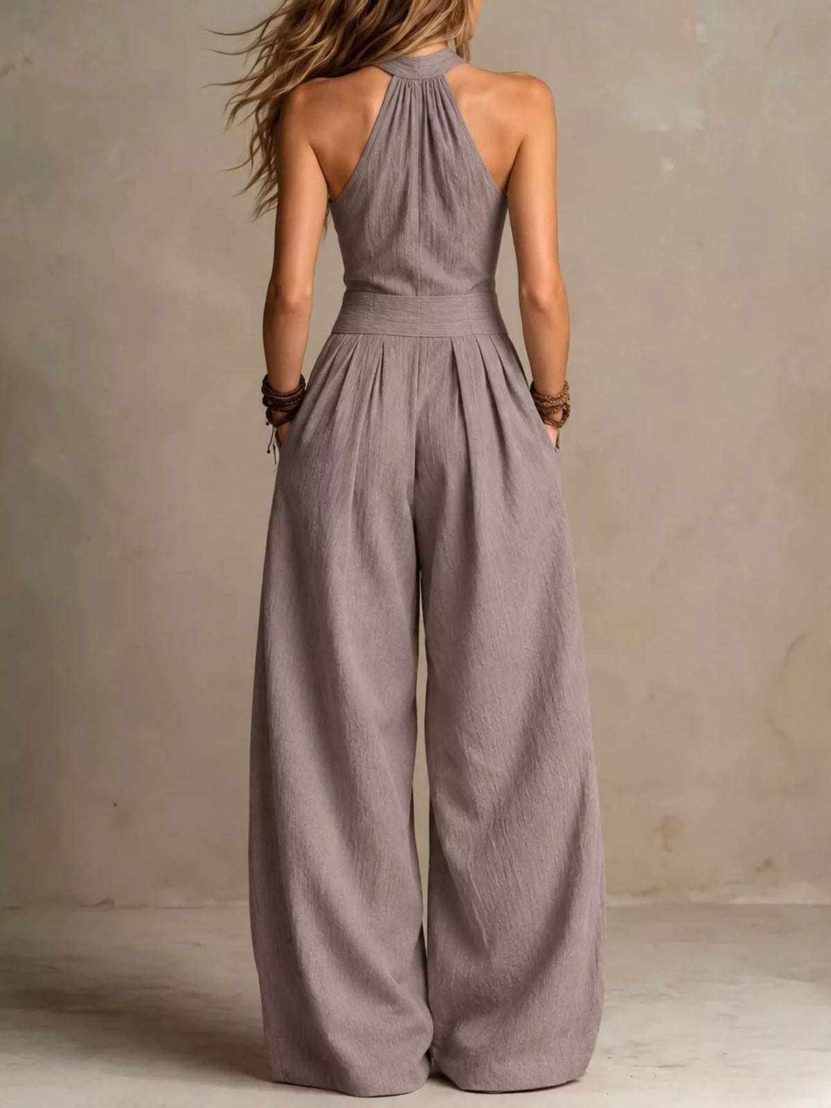 Wide-leg jumpsuit, gray back