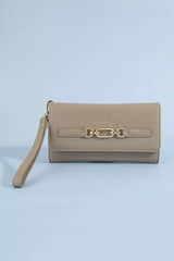 Trendsi Fame Vegan Leather Chain Buckle Wristlet Wallet -