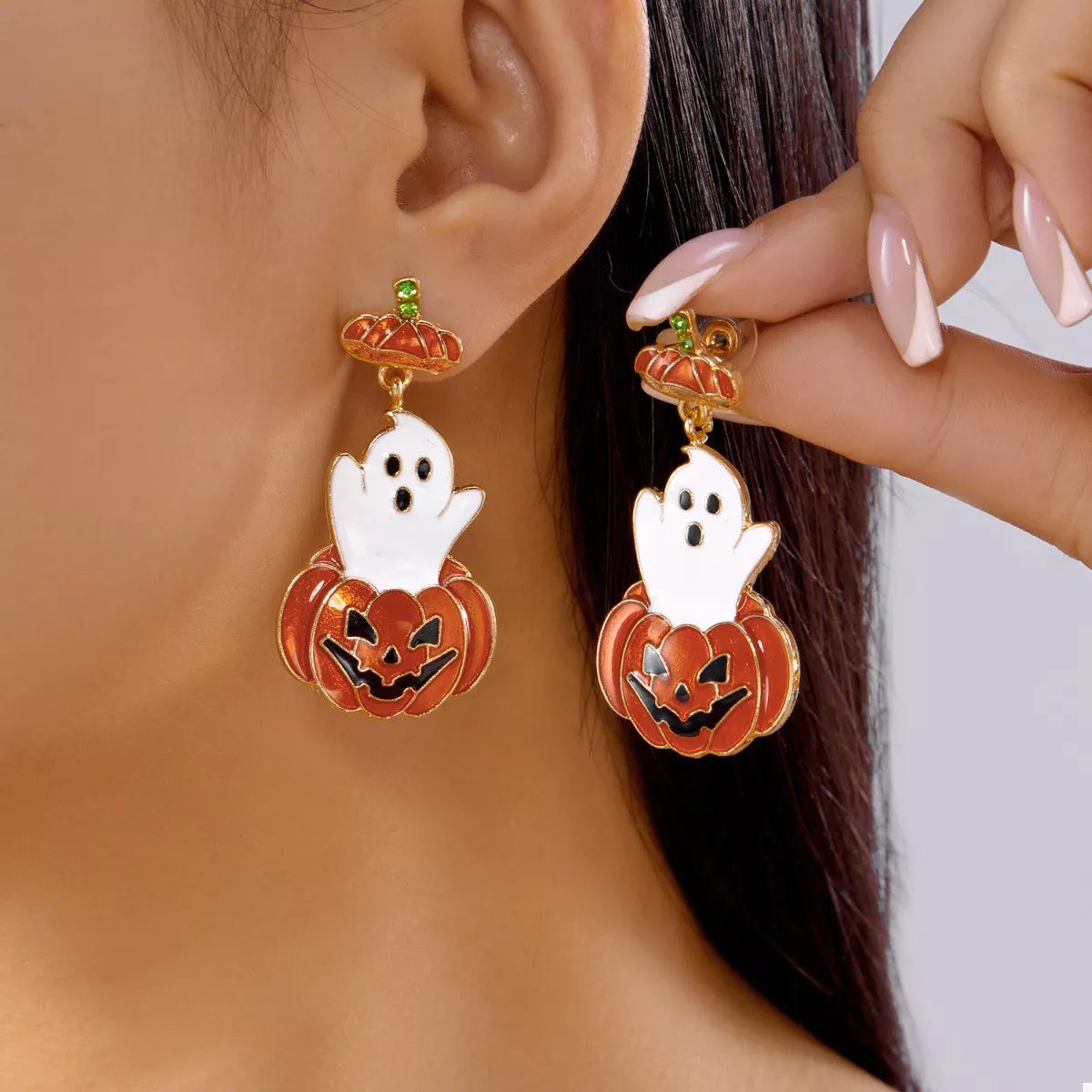 Trendsi Halloween Ghost Pumpkin Dangle Earrings -