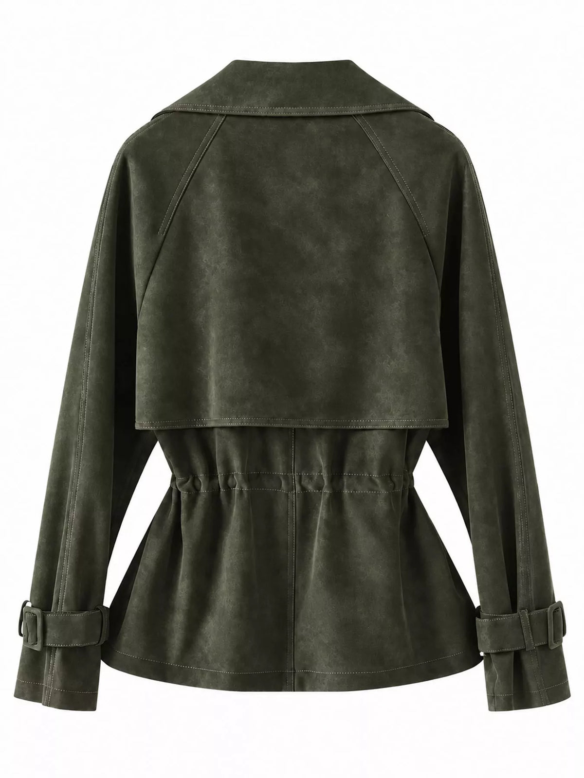 Double Breasted Long Sleeve Jacket — back view