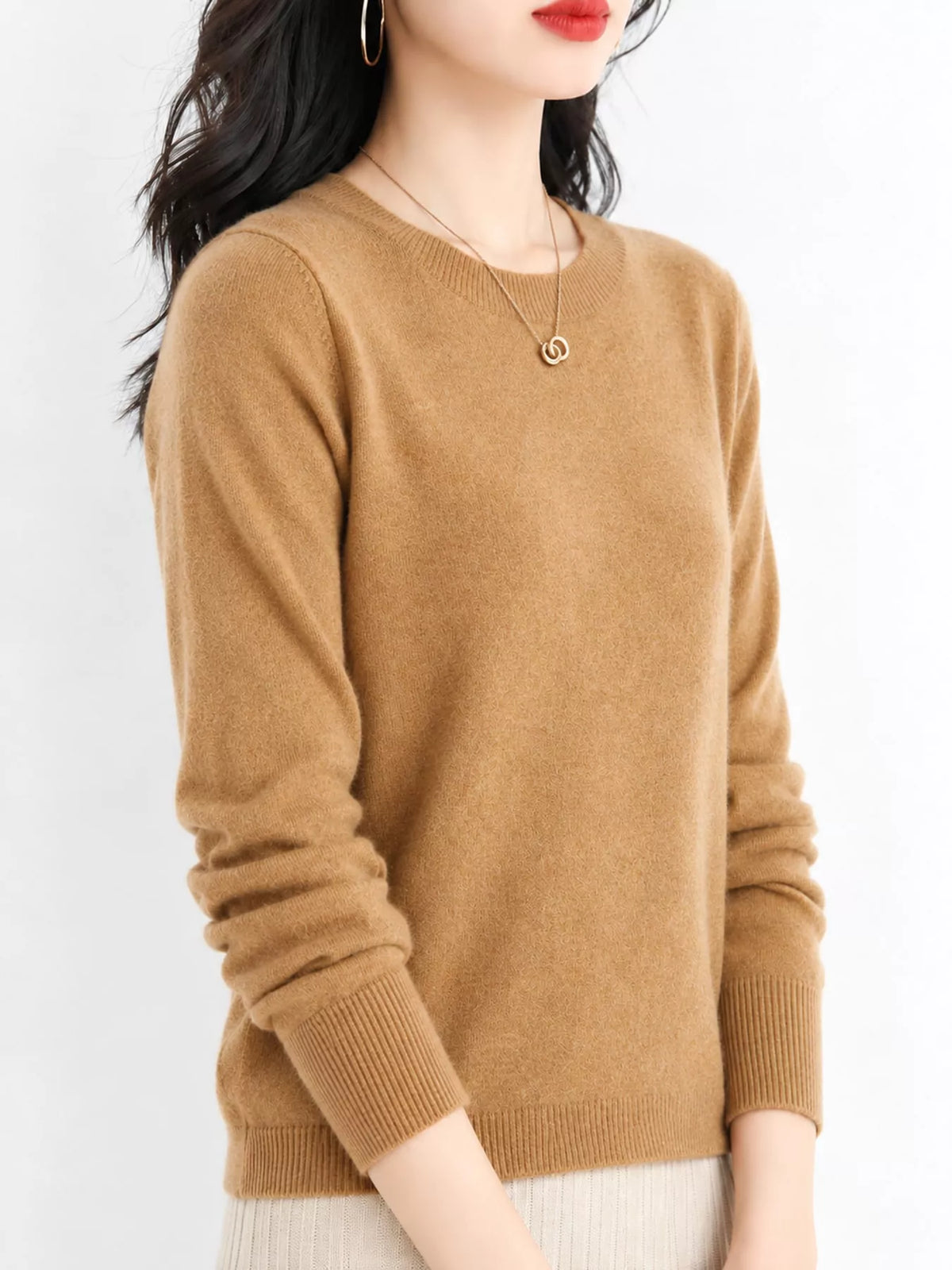 Crew Neck Long Sleeve Sweater — side view
