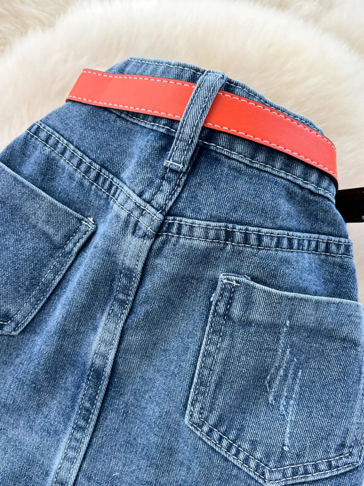 Trendsi Full Size Striped Patchwork Denim Skirt Plus Size -