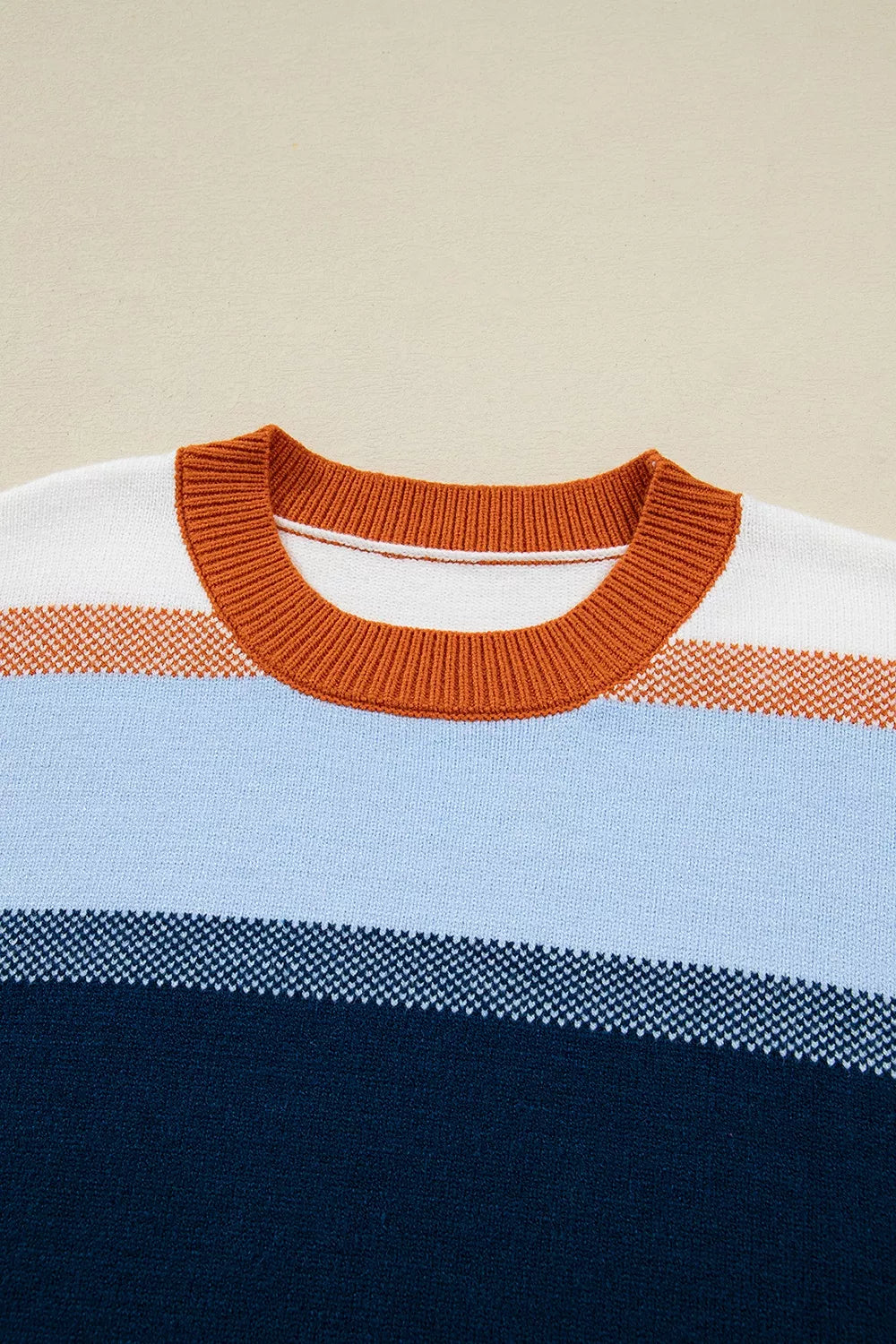 Trendsi Color Block Round Neck Tunic Sweater -